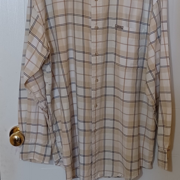 Cream White and Black plaid Ralph Lauren Chaps Dress Shirt XL - Picture 4 of 5